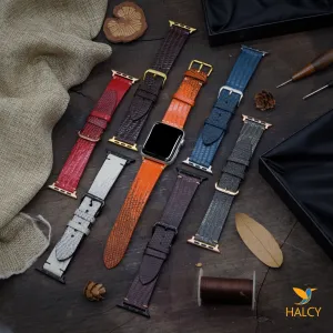 Handmade Lizard Skin Watch Band Fit for Apple watch Series 8, 7, 6, 5, 4, 3 : Choice of adapters and buckle color