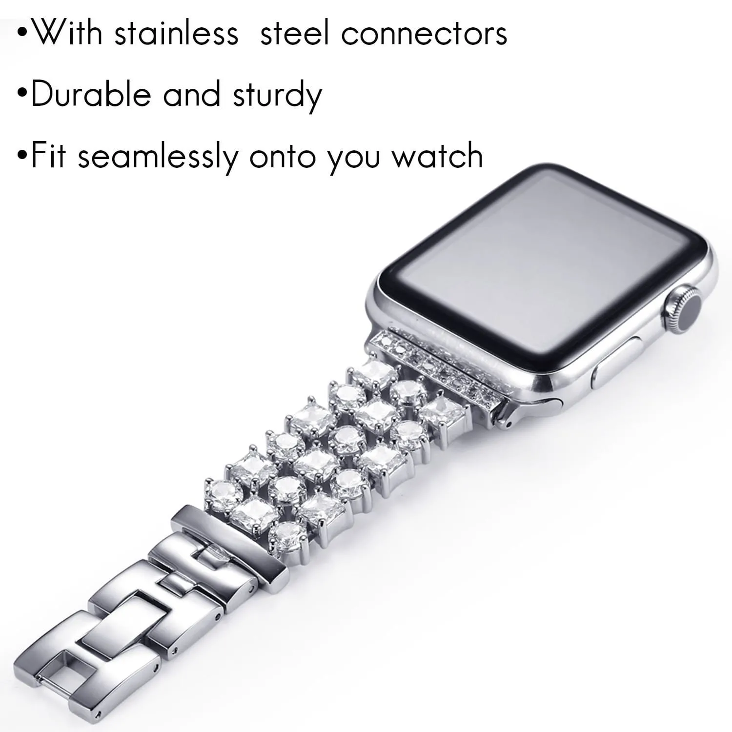Handmade Luxury Rhinestone Plated Band Compatible With Apple Watch