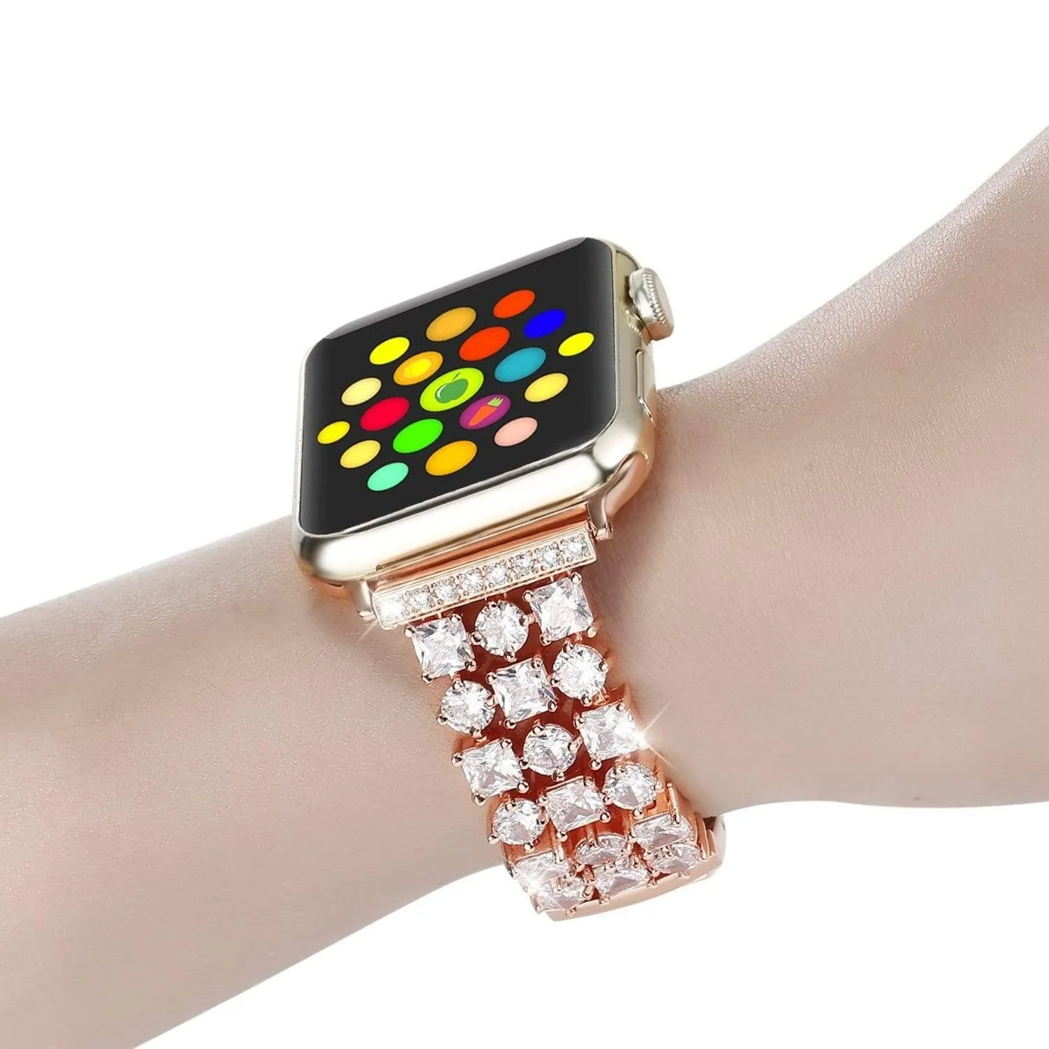 Handmade Luxury Rhinestone Plated Band Compatible With Apple Watch