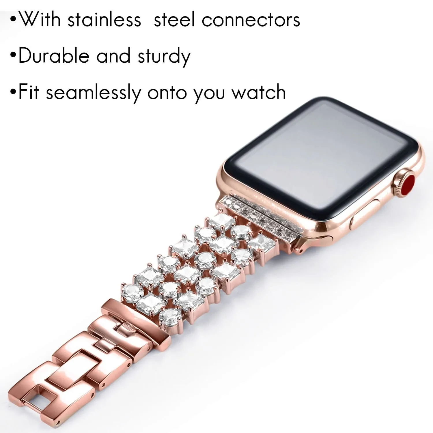 Handmade Luxury Rhinestone Plated Band Compatible With Apple Watch