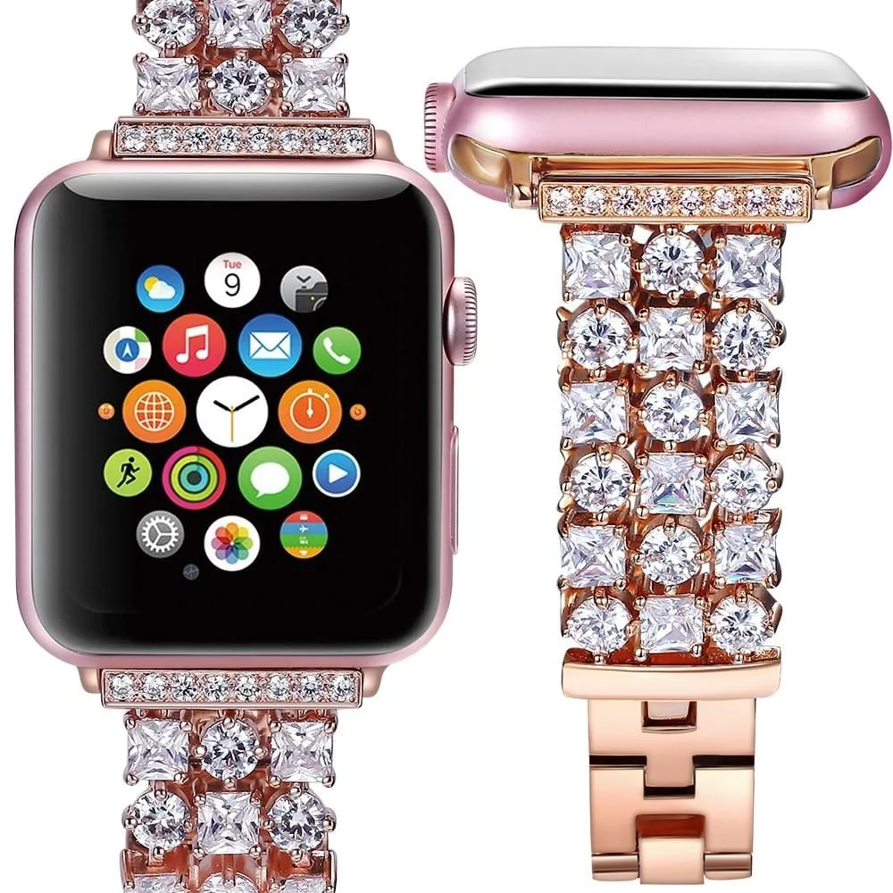 Handmade Luxury Rhinestone Plated Band Compatible With Apple Watch