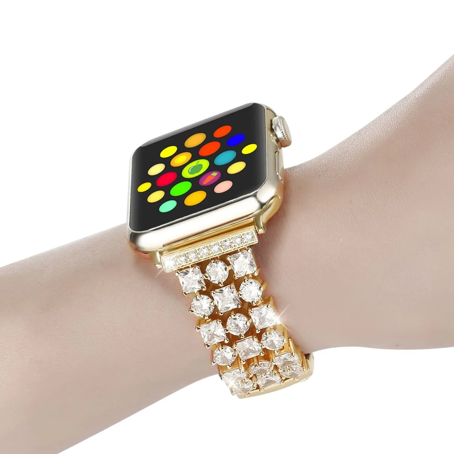 Handmade Luxury Rhinestone Plated Band Compatible With Apple Watch