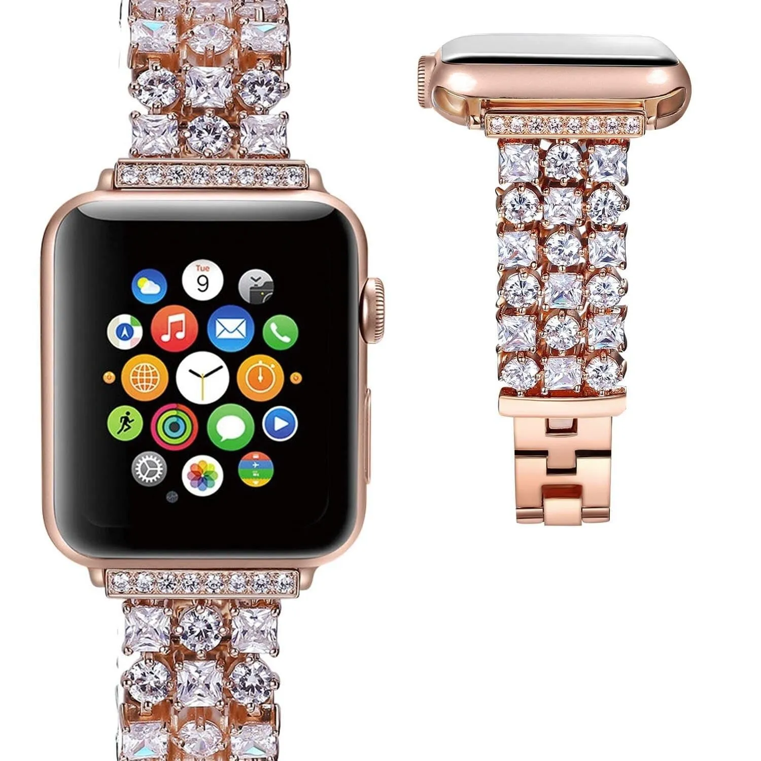 Handmade Luxury Rhinestone Plated Band Compatible With Apple Watch