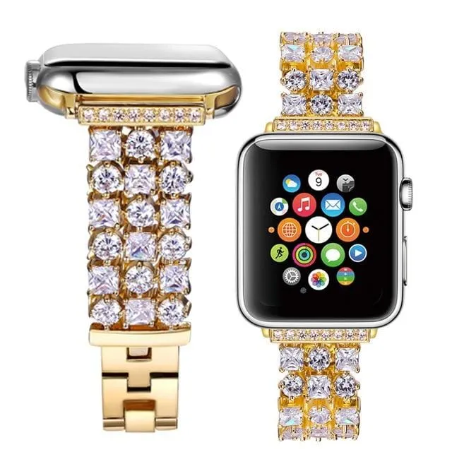 Handmade Luxury Rhinestone Plated Band Compatible With Apple Watch