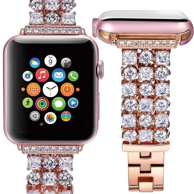 Handmade Luxury Rhinestone Plated Band Compatible With Apple Watch