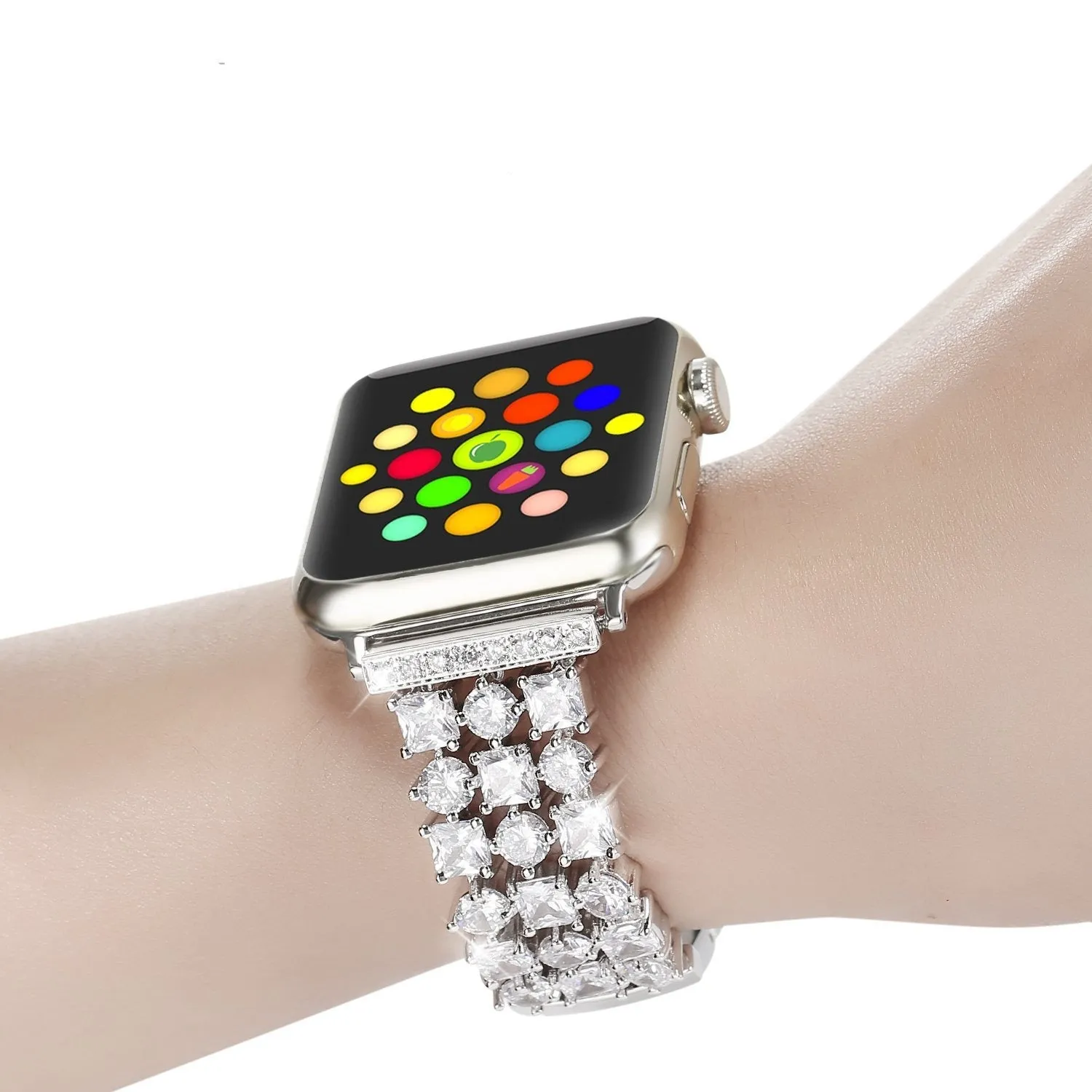 Handmade Luxury Rhinestone Plated Band Compatible With Apple Watch