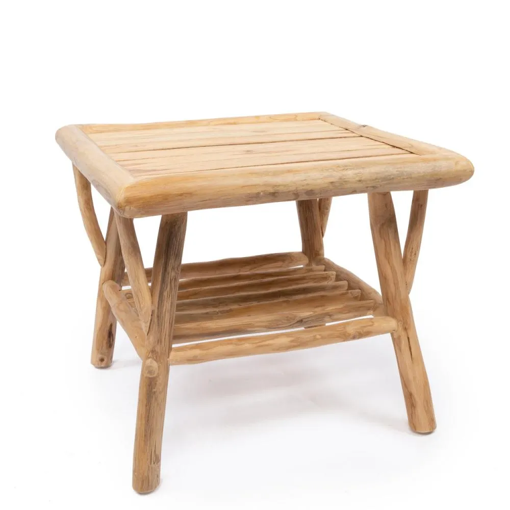 Handmade Wood Teak Side Table by Bazar Bizar I Boho Decor I SPAFAIR