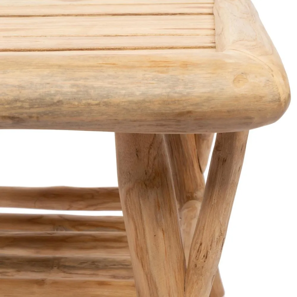 Handmade Wood Teak Side Table by Bazar Bizar I Boho Decor I SPAFAIR