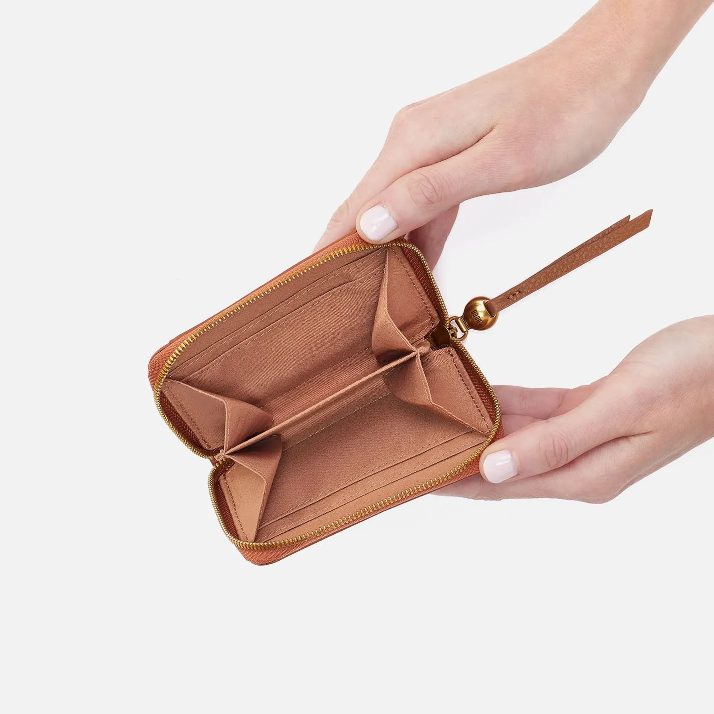 Hart Card Case In Pebbled Leather - Warm Honey