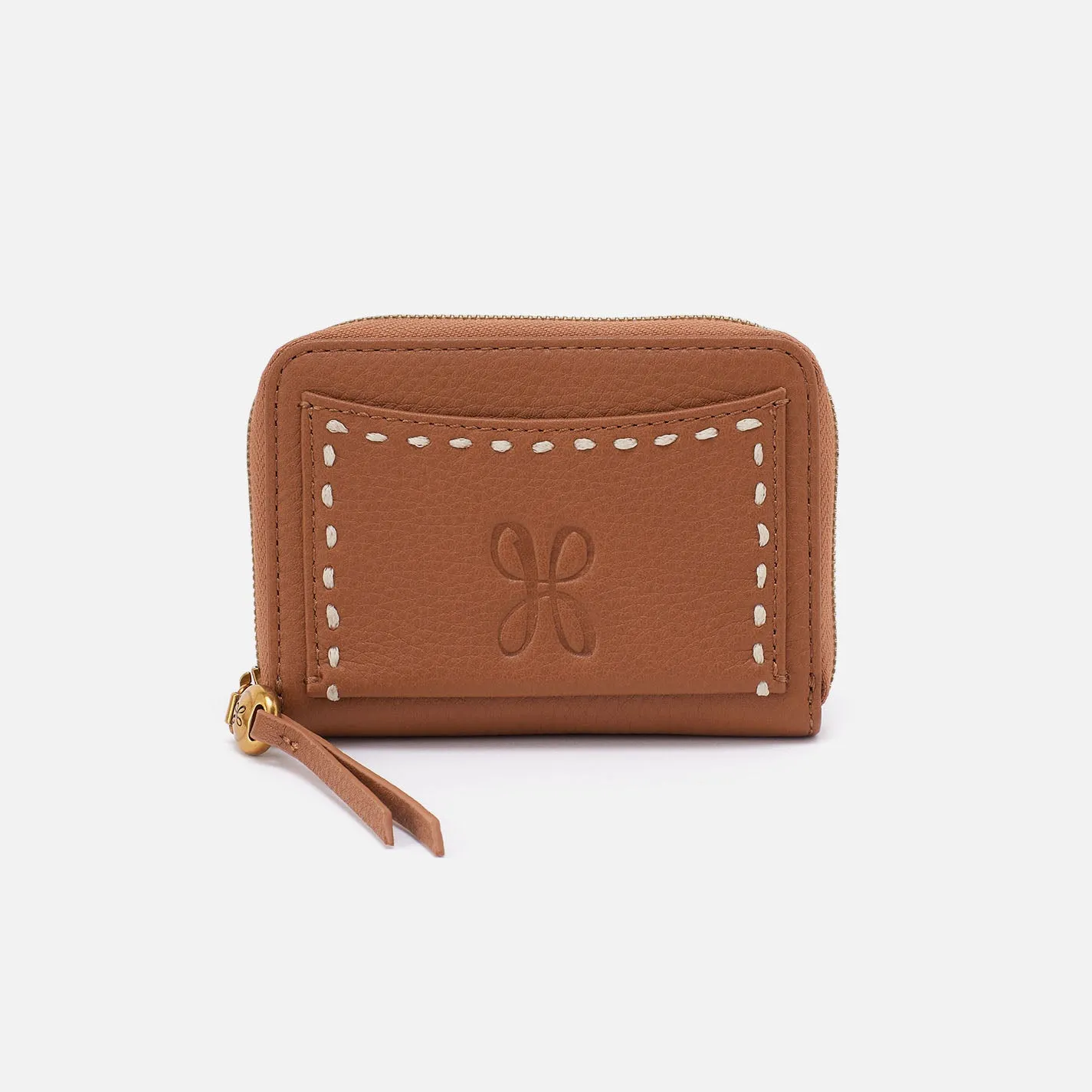 Hart Card Case In Pebbled Leather - Warm Honey