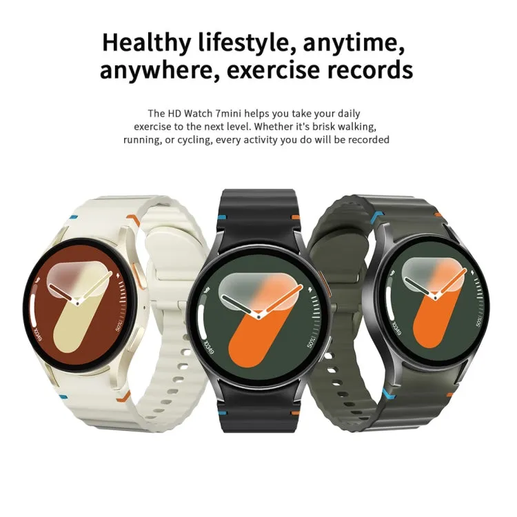 HD Watch7 mini 1.3 inch AMOLED Screen Smart Watch Supports Heart Rate Monitoring/Blood Oxygen Monitoring(Black)
