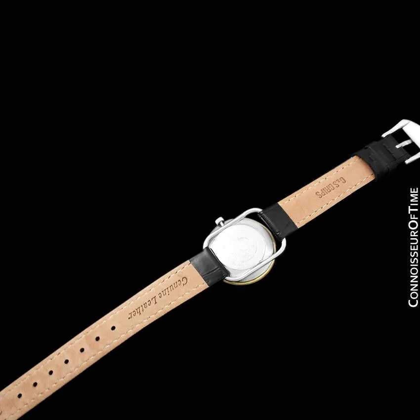 Hermes Arceau Mens Midsize or Unisex Watch - 18K Gold Plated & Stainless Steel