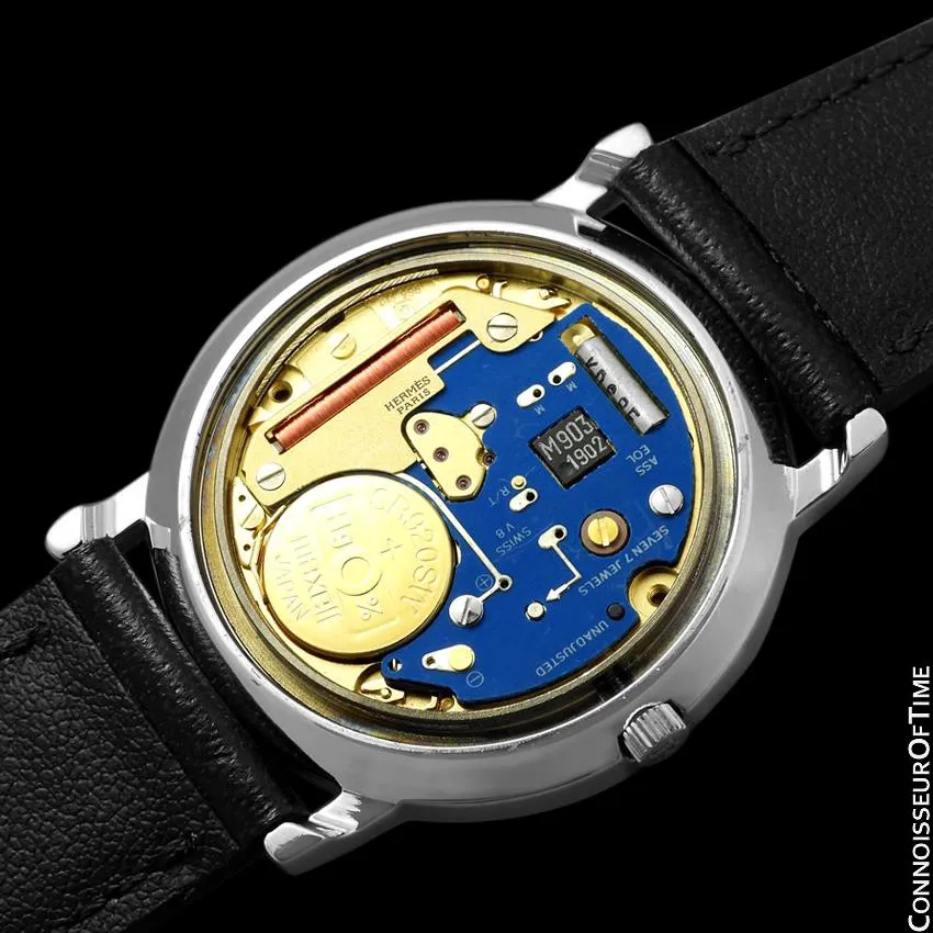 Hermes Sellier Mens Midsize Unisex Watch - Stainless Steel & 18K Gold