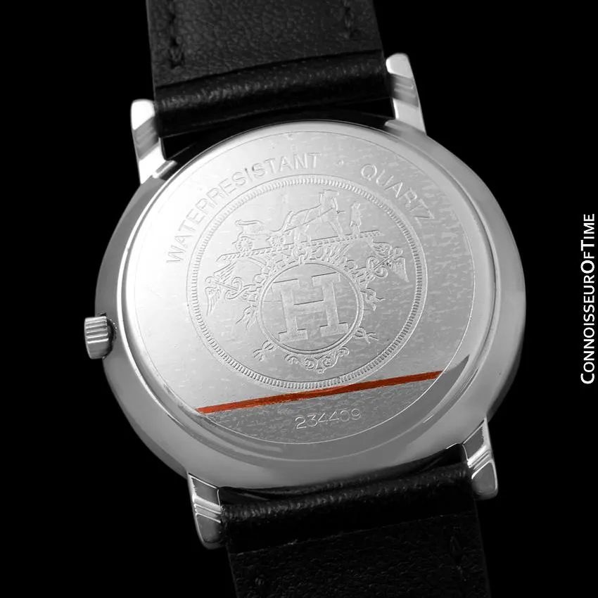 Hermes Sellier Mens Midsize Unisex Watch - Stainless Steel & 18K Gold