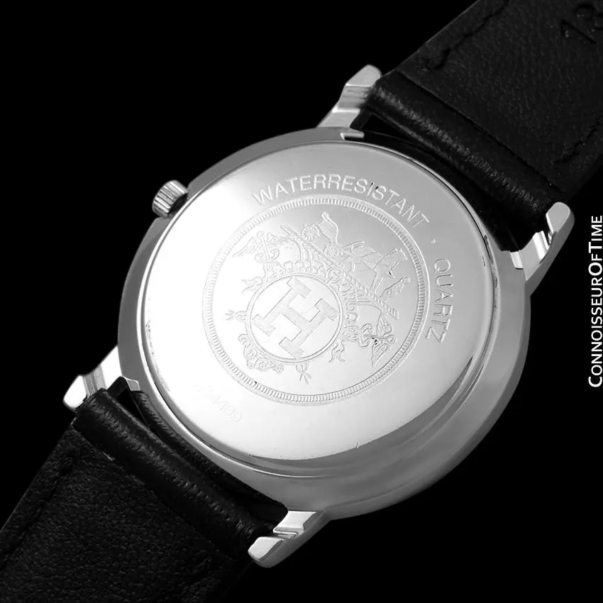 Hermes Sellier Mens Midsize Unisex Watch - Stainless Steel & 18K Gold