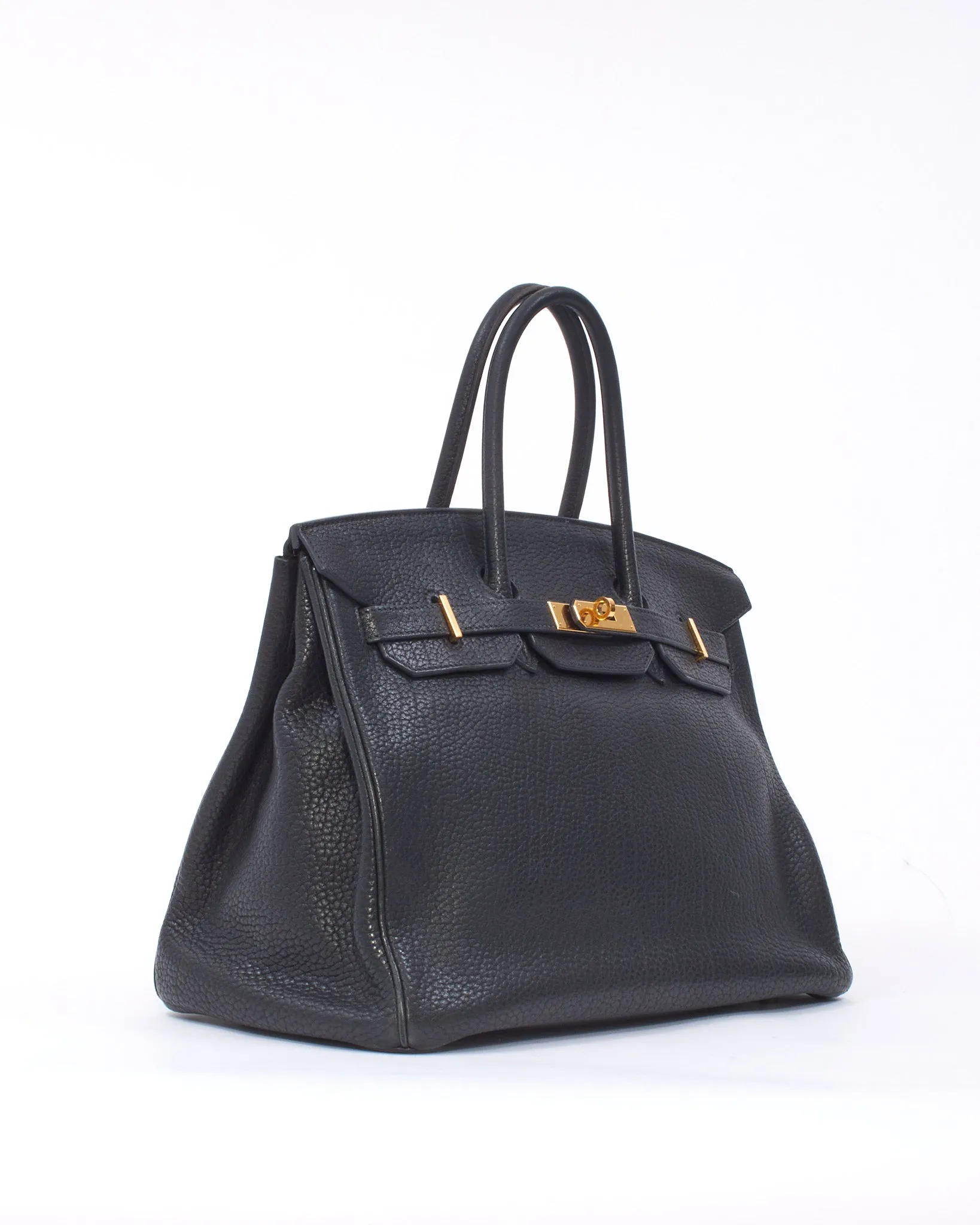 Hermès Black Fjord Leather Birkin 35 GHW