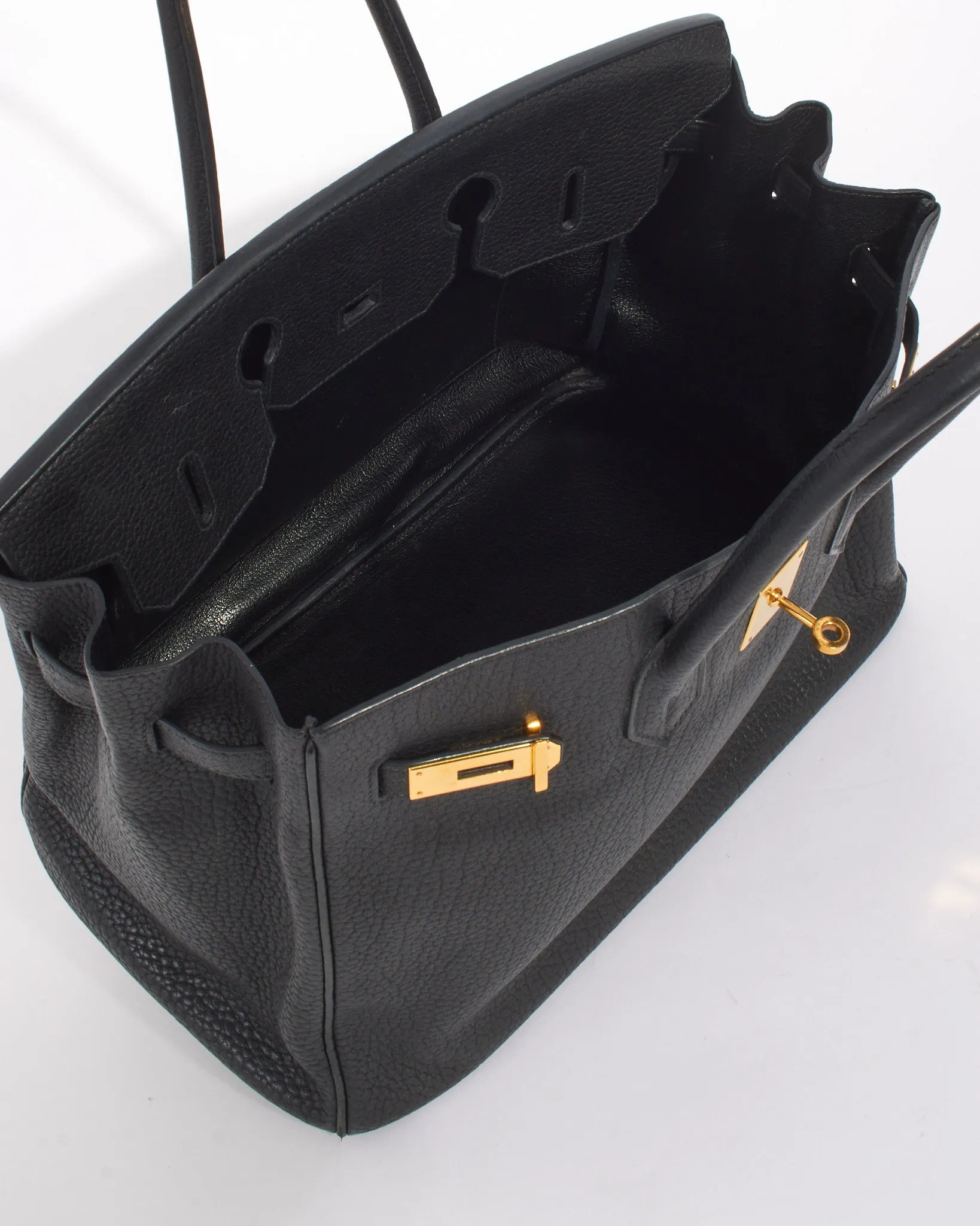 Hermès Black Fjord Leather Birkin 35 GHW