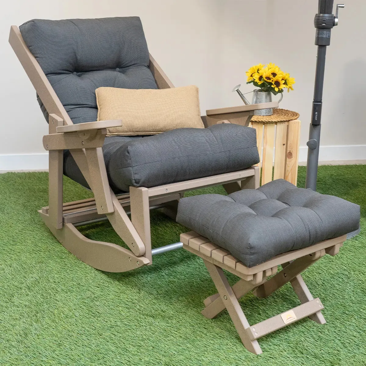 High Back Outdoor Adjustable Rocker Recliner