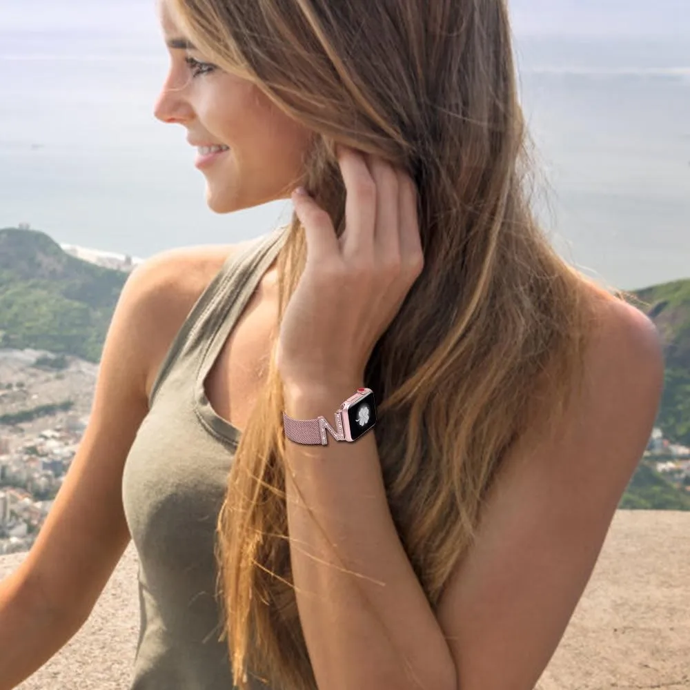 High End Milanese Mesh Loop Band Compatible With Apple Watch