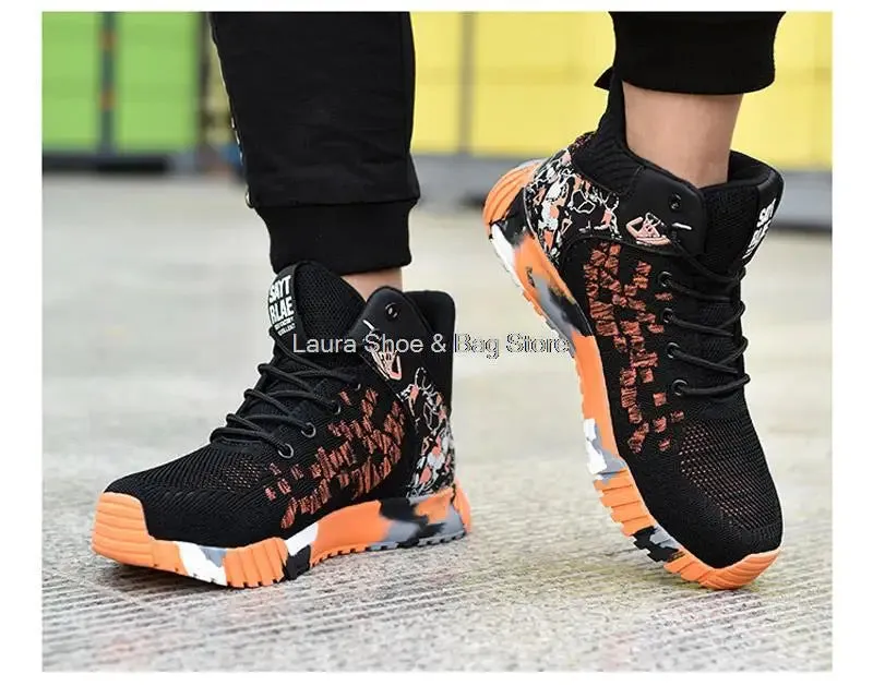 High Top Safety Shoes – Steel Toe Work Shoes for Men, Anti-Smash, Indestructible Work Boots, Breathable Safety Footwear