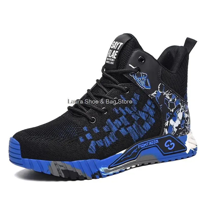 High Top Safety Shoes – Steel Toe Work Shoes for Men, Anti-Smash, Indestructible Work Boots, Breathable Safety Footwear