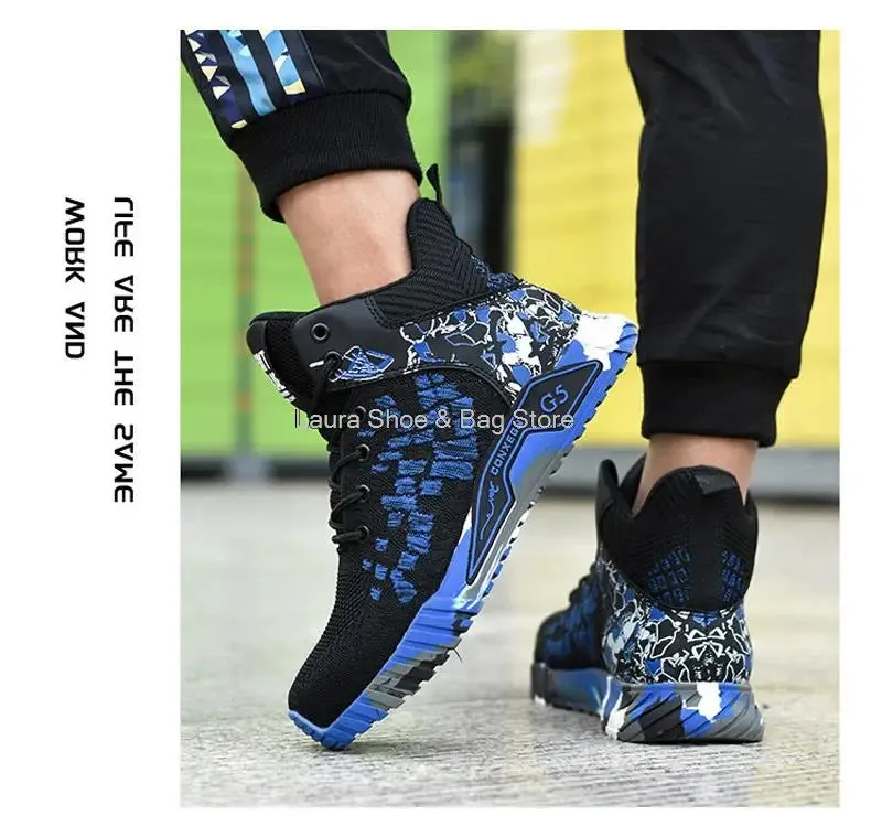 High Top Safety Shoes – Steel Toe Work Shoes for Men, Anti-Smash, Indestructible Work Boots, Breathable Safety Footwear