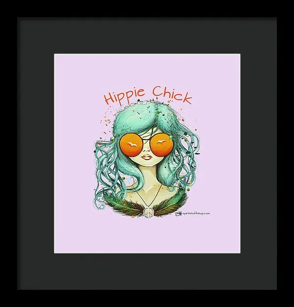Hippie Chick - Framed Print