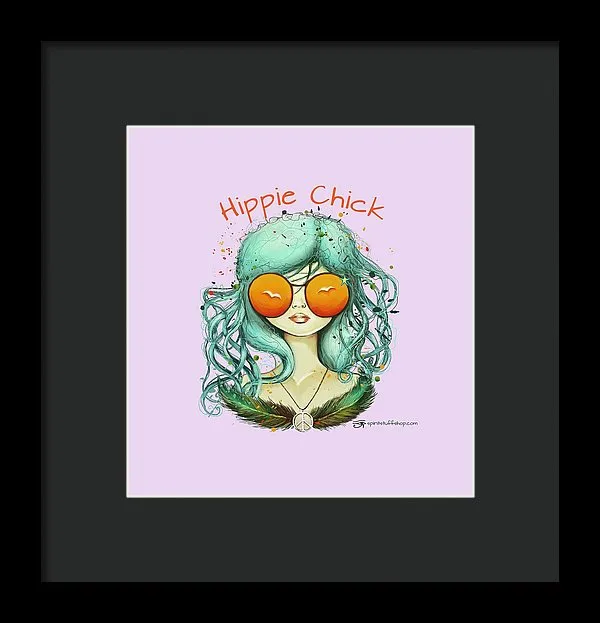 Hippie Chick - Framed Print