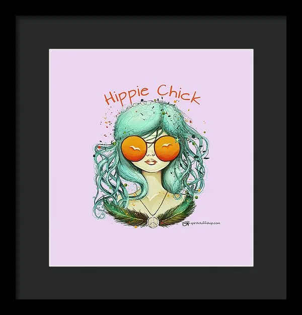 Hippie Chick - Framed Print