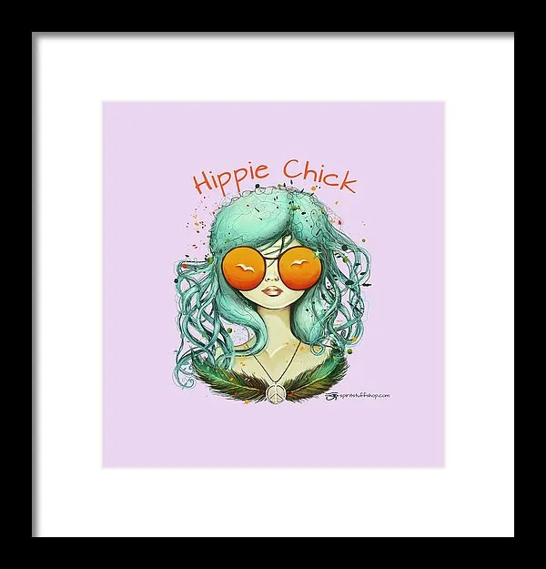 Hippie Chick - Framed Print