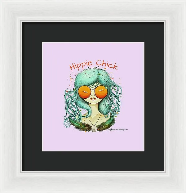 Hippie Chick - Framed Print
