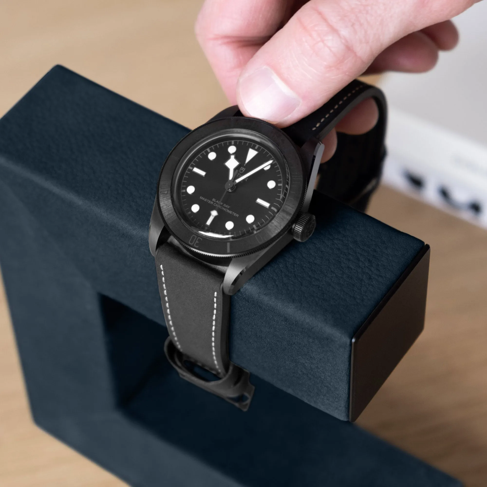 HUDSON DUO WATCH STAND - NAVY-TEAL / GREY