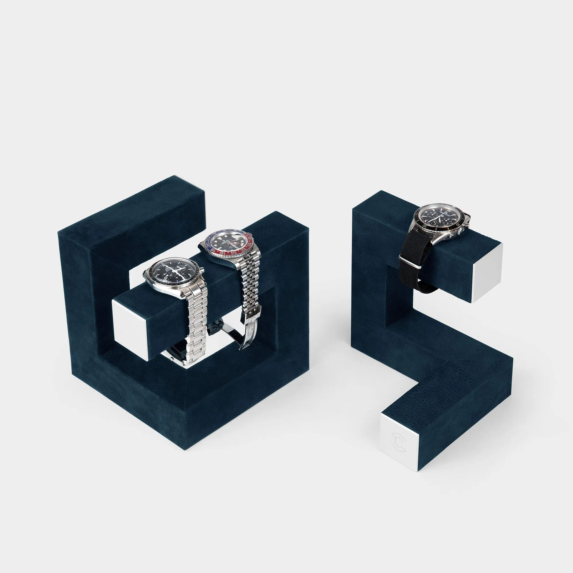 HUDSON DUO WATCH STAND - NAVY-TEAL / GREY