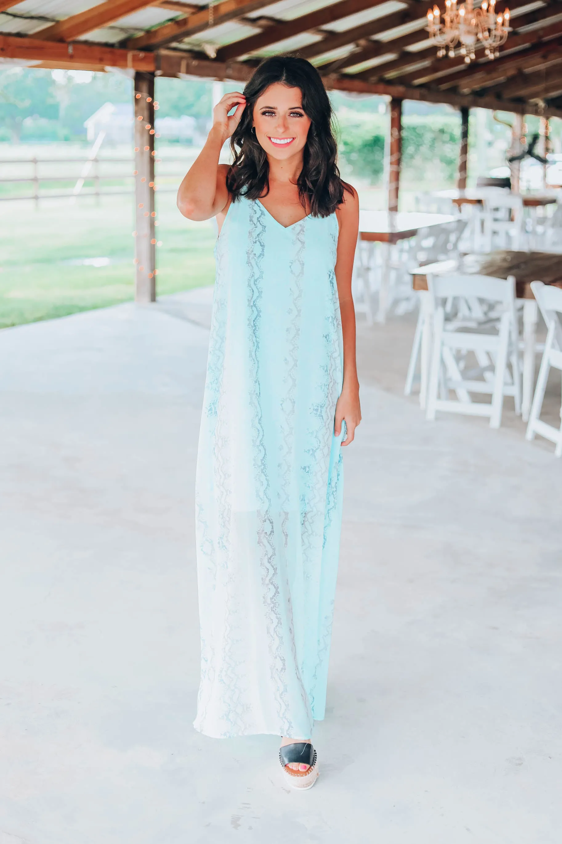 I Believe In You Sleeveless Snakeskin Maxi Dress