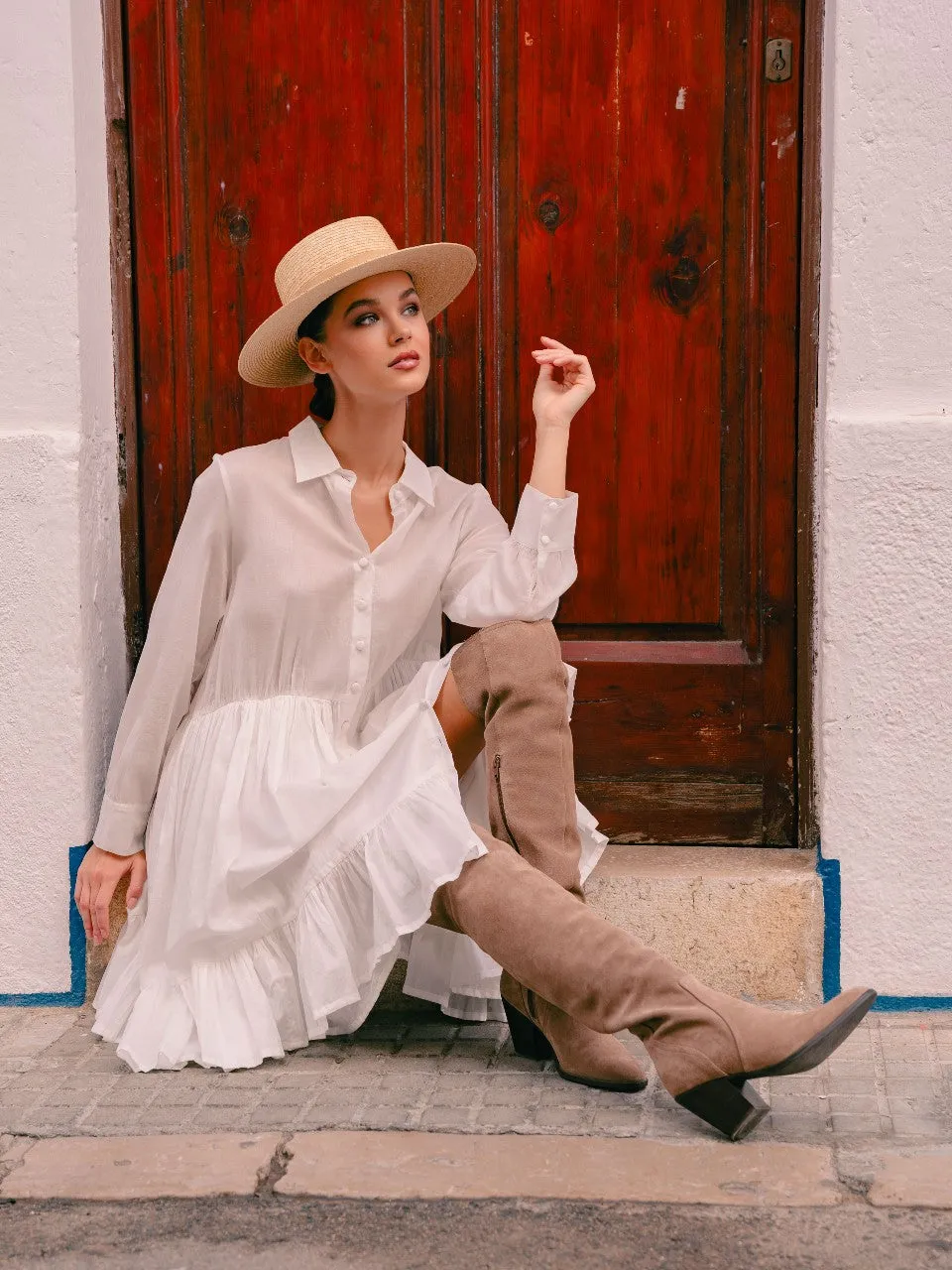 Iliana Short Shirt Dress Off-White