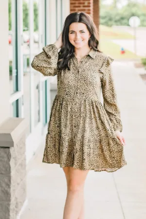 I'm in Love Animal Print Dress in Cocoa