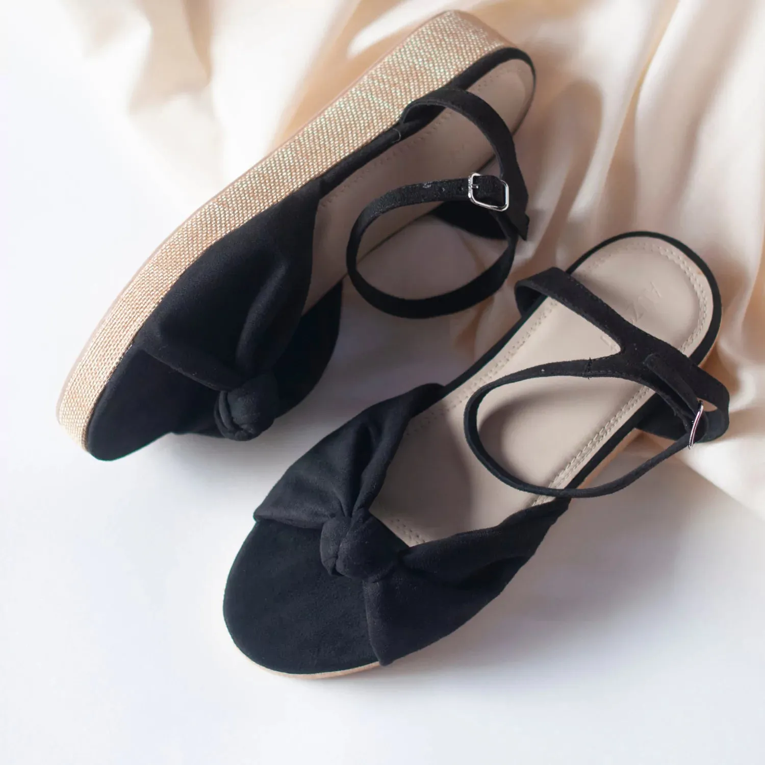 INDEPENDENT Black Espadrille Wedges