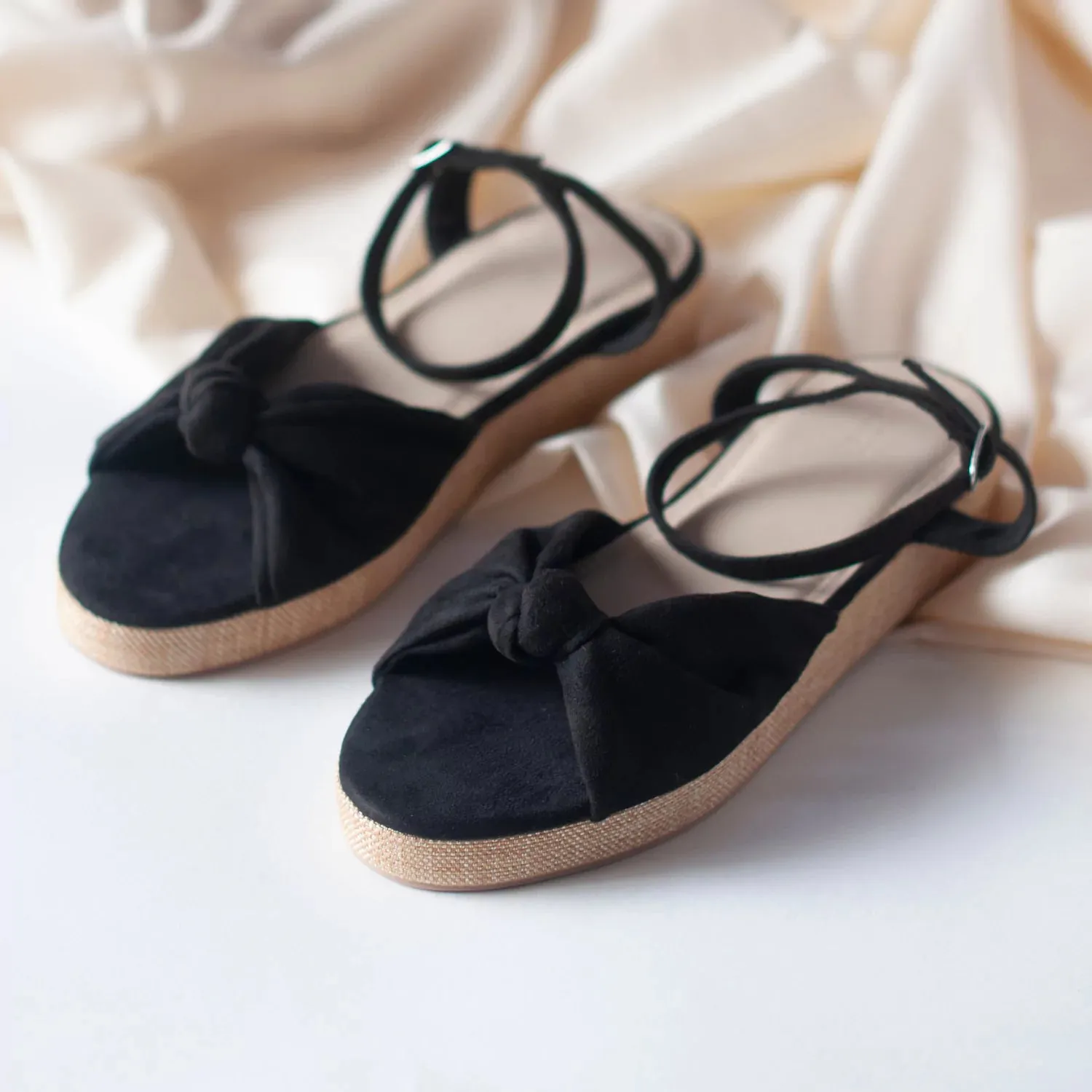 INDEPENDENT Black Espadrille Wedges