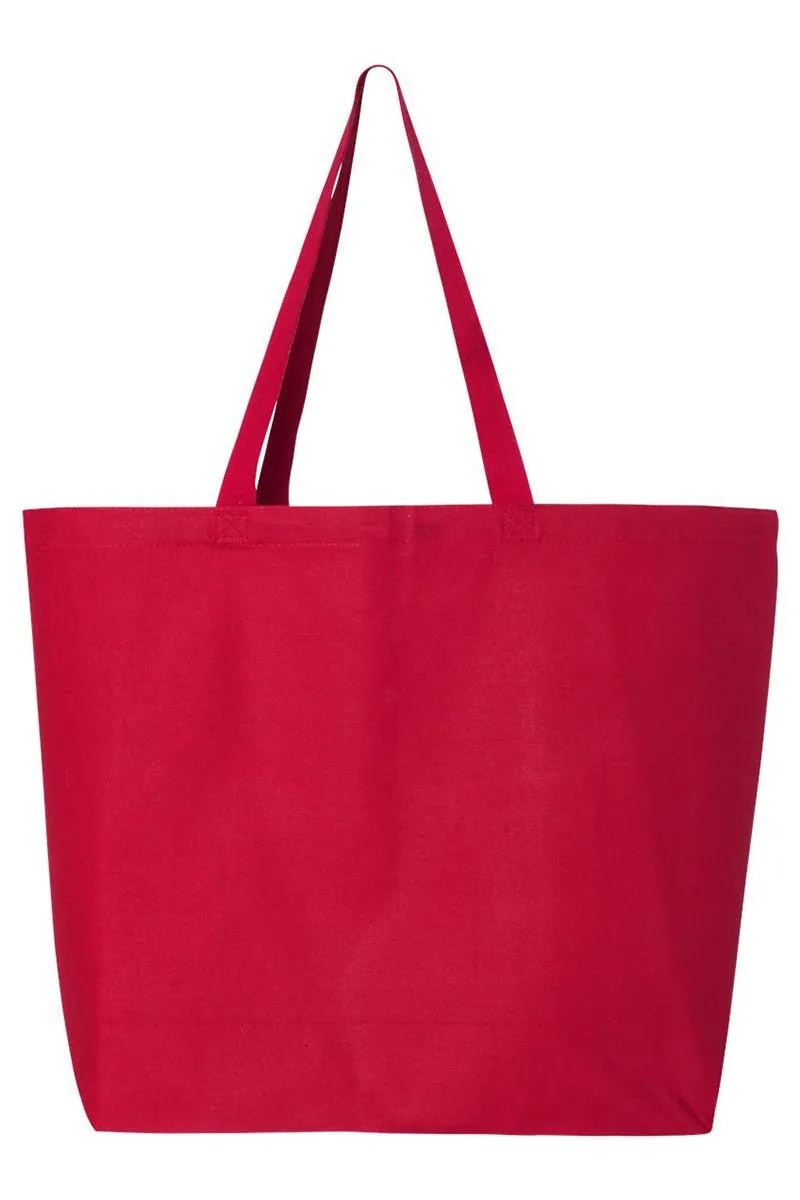 Iridescent Satin Bow Canvas Jumbo Tote