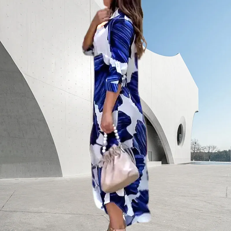 Isabella – Glamorous Flip Collar Women’s Maxi Dress