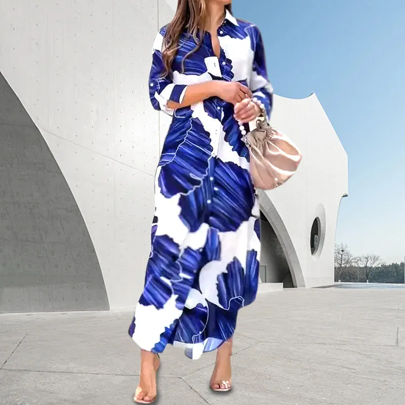 Isabella – Glamorous Flip Collar Women’s Maxi Dress