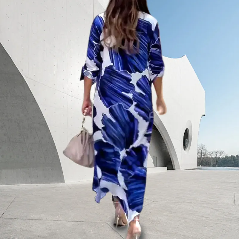 Isabella – Glamorous Flip Collar Women’s Maxi Dress