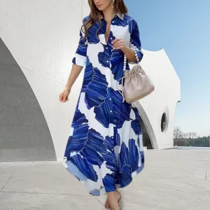 Isabella – Glamorous Flip Collar Women’s Maxi Dress