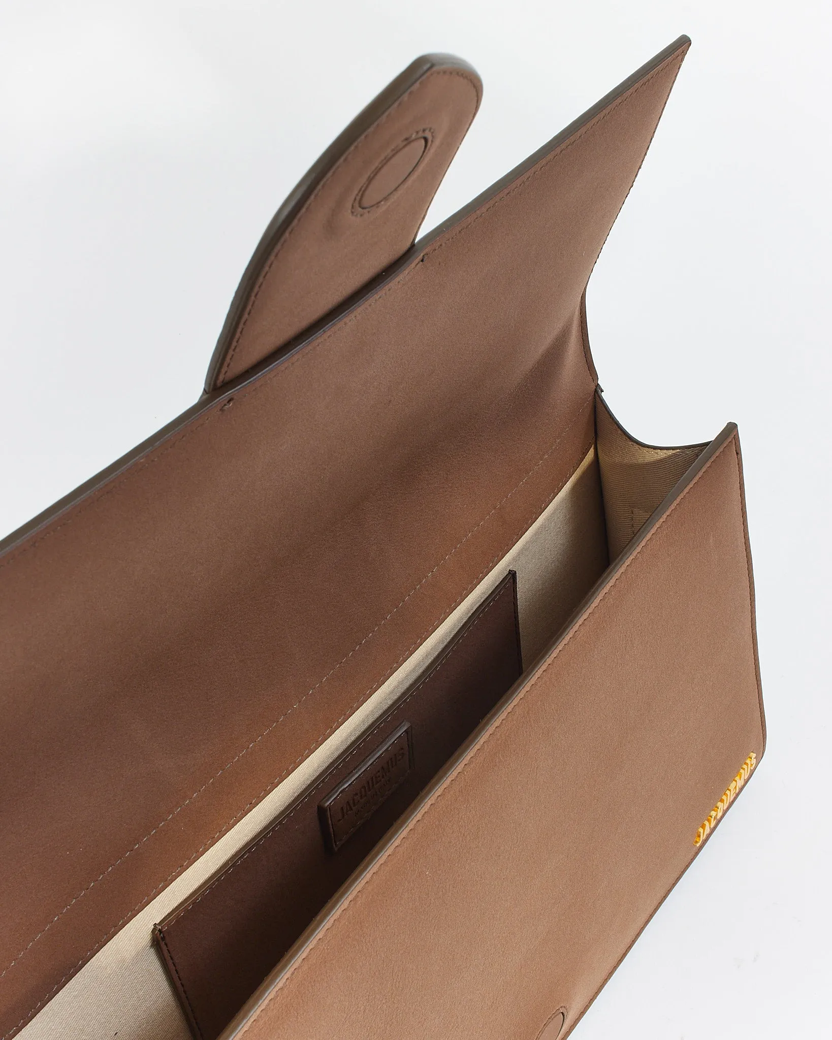 Jacquemus Brown Brushed Leather Le Papier 'Le Bambinou' Shoulder Bag