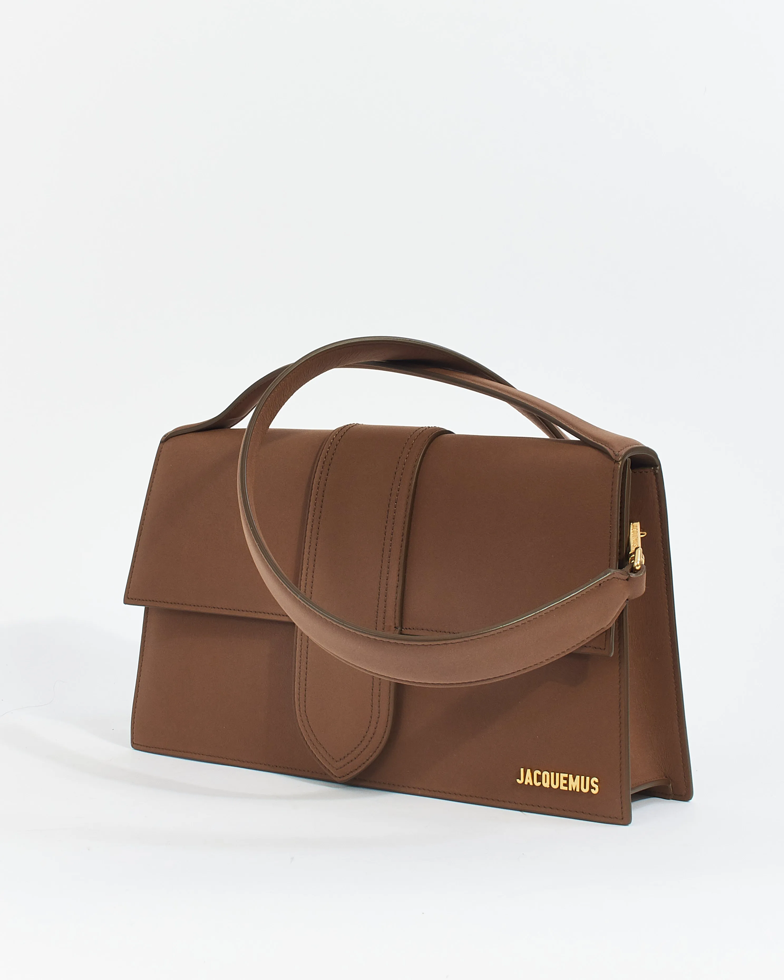Jacquemus Brown Brushed Leather Le Papier 'Le Bambinou' Shoulder Bag