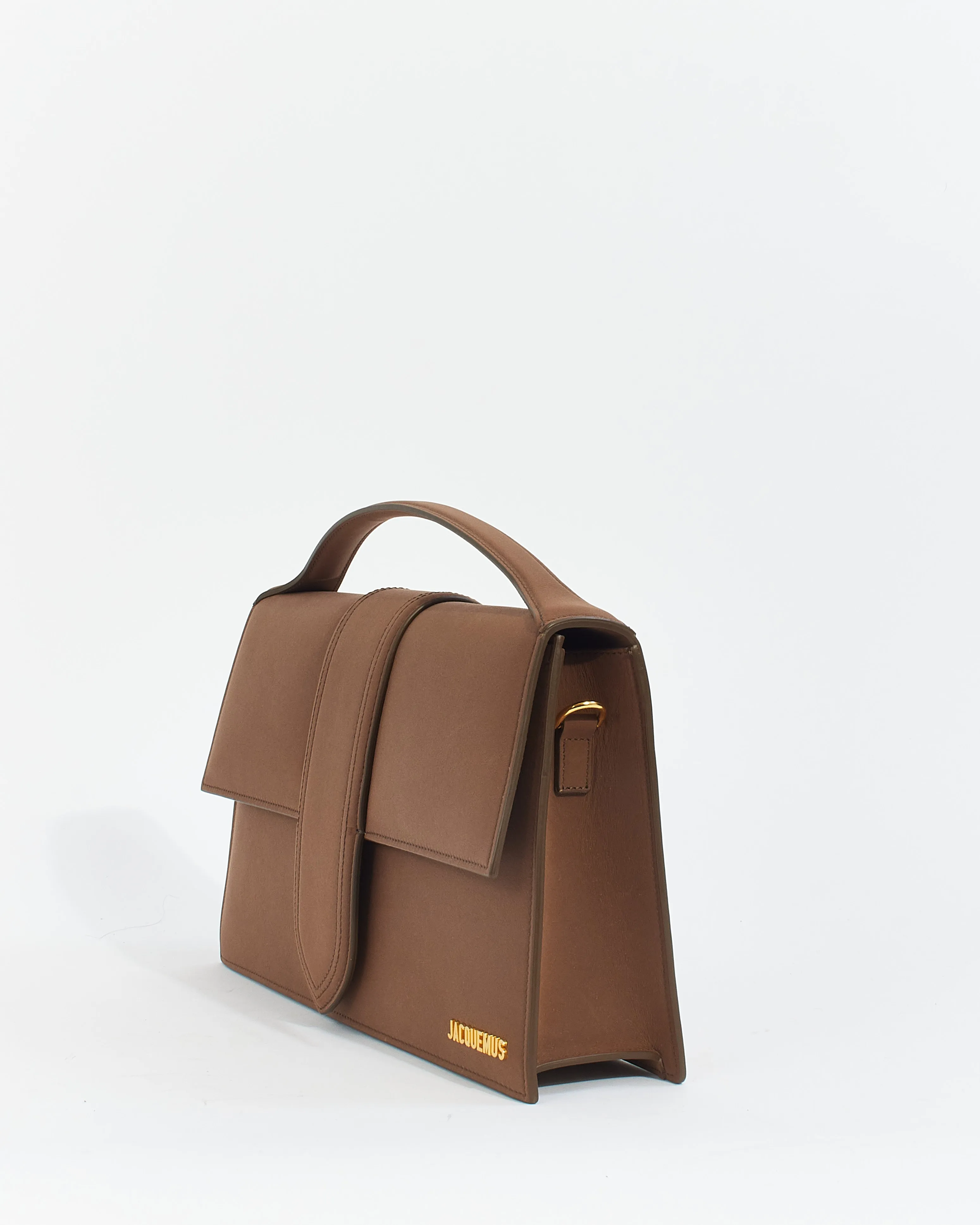 Jacquemus Brown Brushed Leather Le Papier 'Le Bambinou' Shoulder Bag