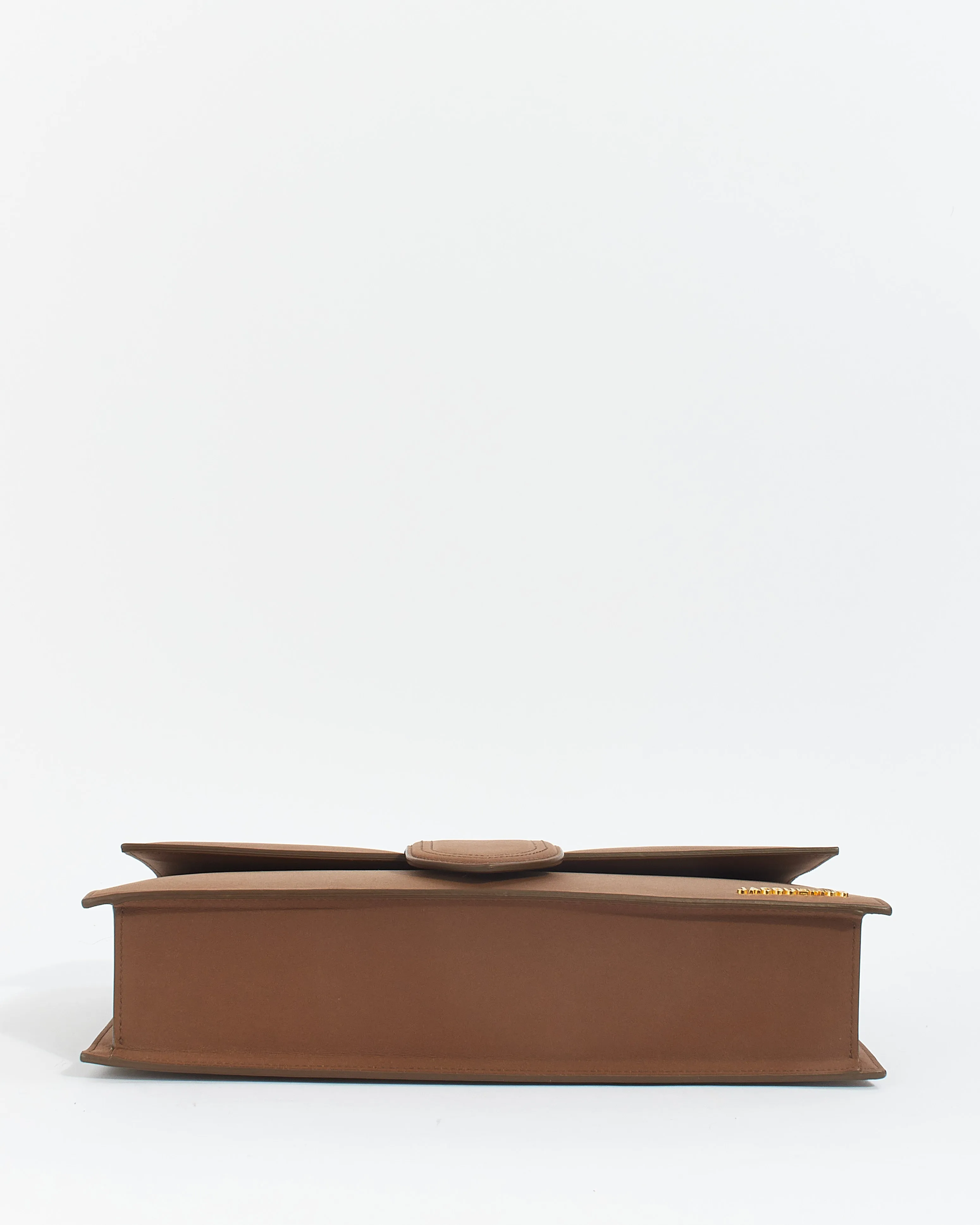 Jacquemus Brown Brushed Leather Le Papier 'Le Bambinou' Shoulder Bag