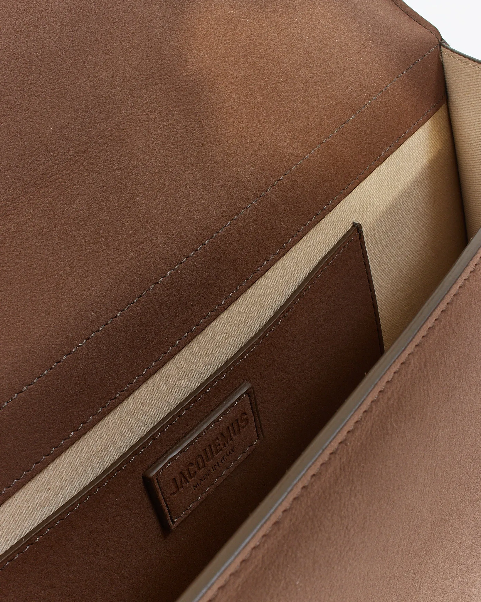 Jacquemus Brown Brushed Leather Le Papier 'Le Bambinou' Shoulder Bag