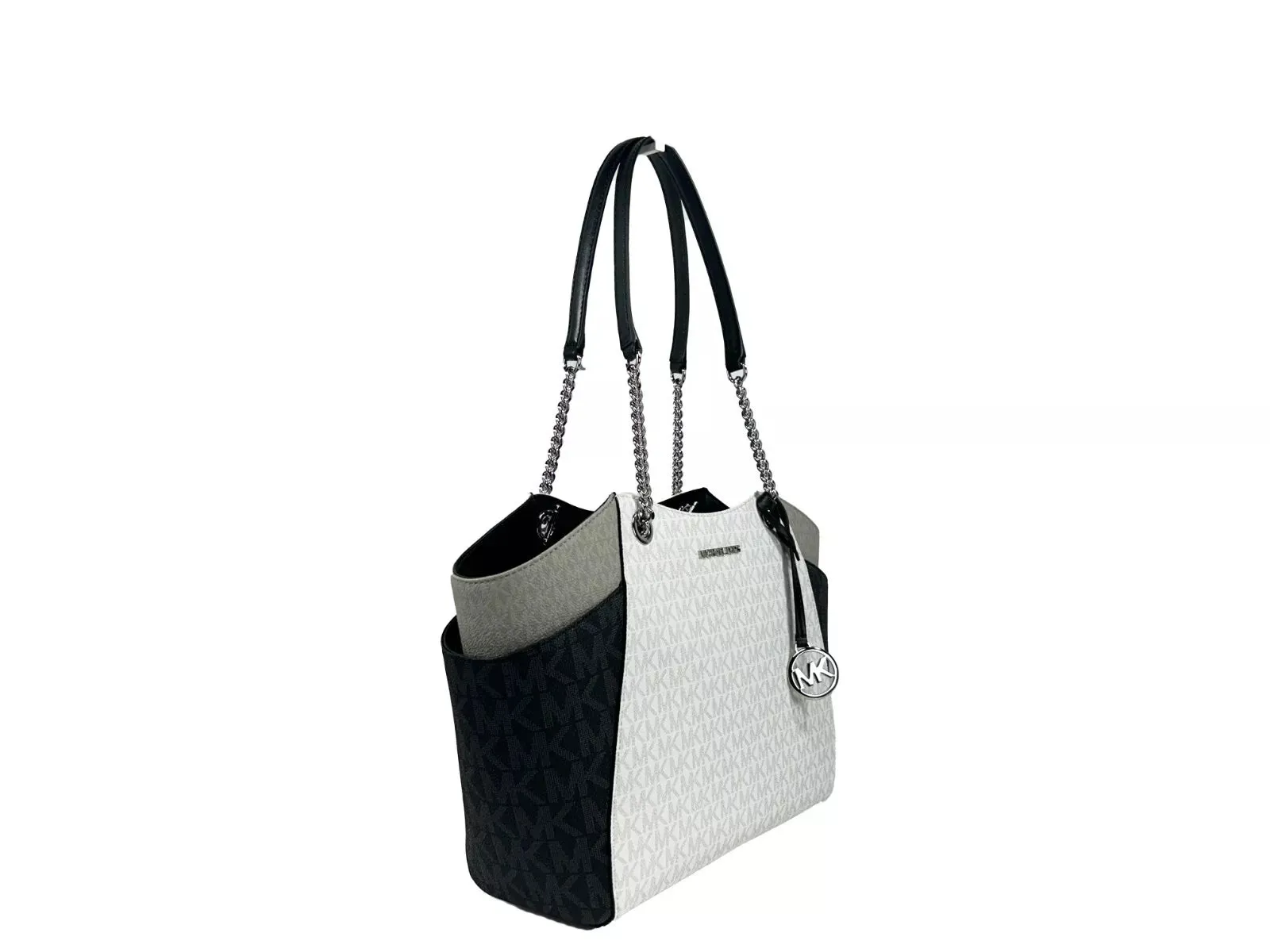 Jet Set Large Chain Shoulder Tote Bag Optic White Multi