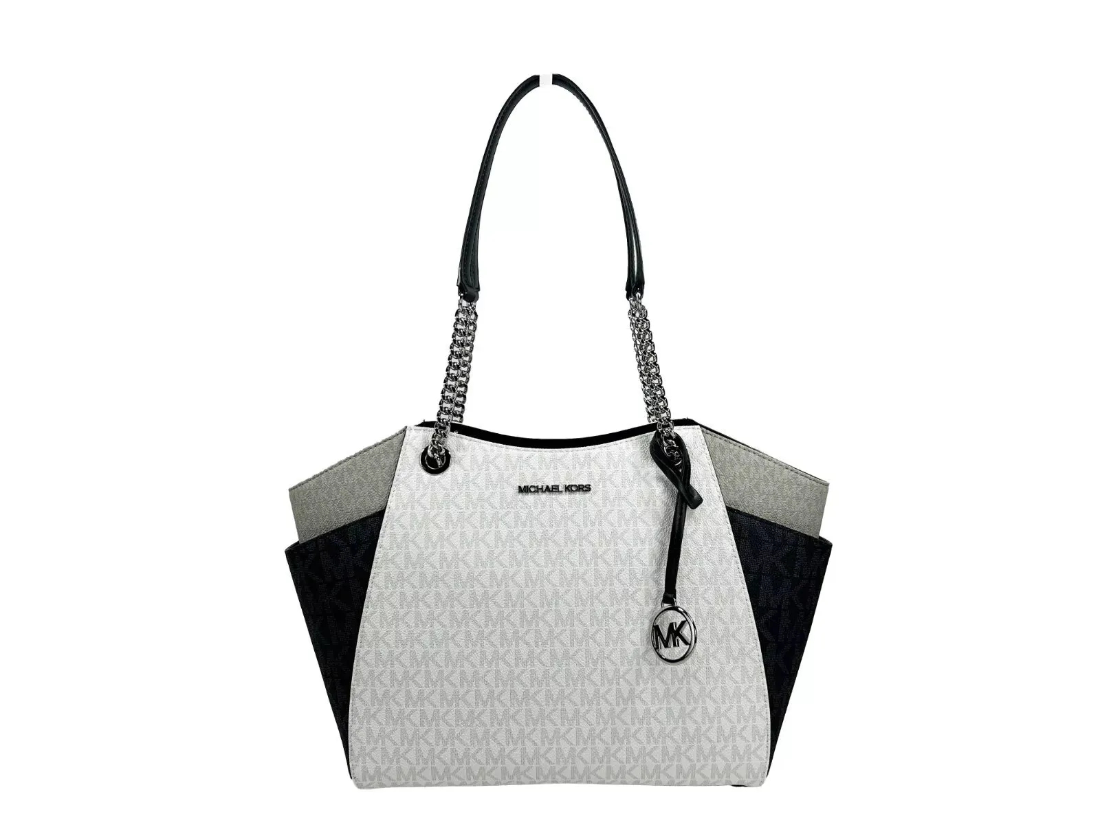 Jet Set Large Chain Shoulder Tote Bag Optic White Multi